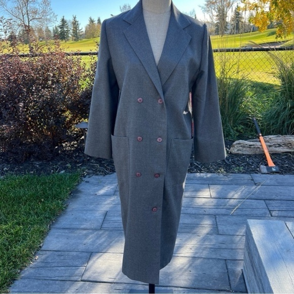 Vintage 90s Double Breasted Wool Long Peacoat Size 12
